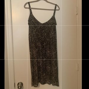 Black Animal Print Challis Dress